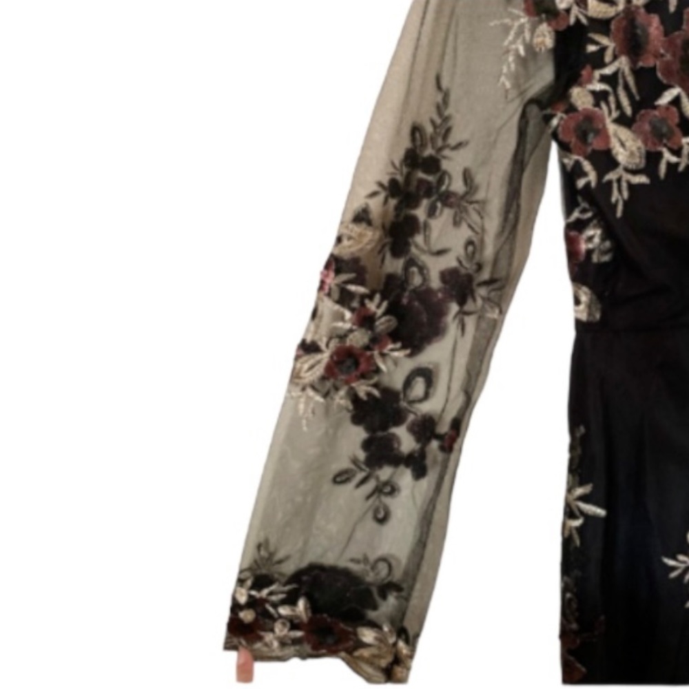Cupcakes and Cashmere Jansen Floral Sequin Embroidered Mesh Mini Dress Size 6 - Picture 11 of 13